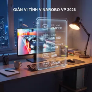 Bộ giàn vi tính Vinarobo VP 2026 (Chíp i3 -12100 | Main ASRock H610 | DDR4 - 8GB | Màn ASRock 25")