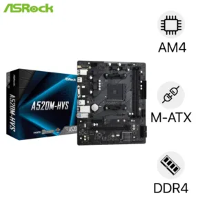 Mainboard Asrock A520M-HVS (AMD A520/ Socket AM4/ M-ATX/ 2 khe ram DDR4, VGA + HDMI)